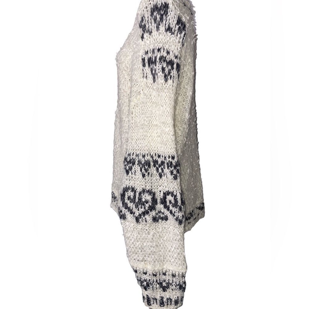 Anthropologie Pilcro Petra Feathered White Wool Alpaca Crewneck Pullover Sweater - Picture 4 of 6